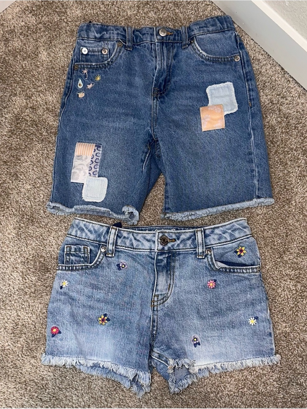 BUNDLE SHORTS! Levi Patch Shorts & Cat&Jack Flower Embroidered Shorts!